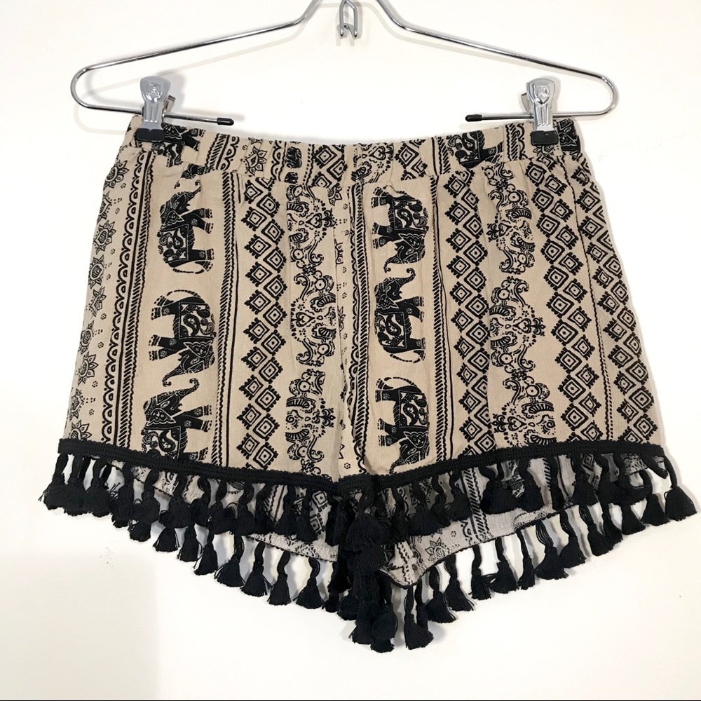 LA Hearts black & tan high waist elephant shorts